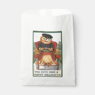 Sachets En Papier Halloween à l'ancienne, chauffeur Citrouille
