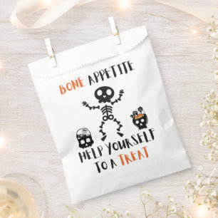 Sachets En Papier Halloween Bone Appetite squelette sac à sucré