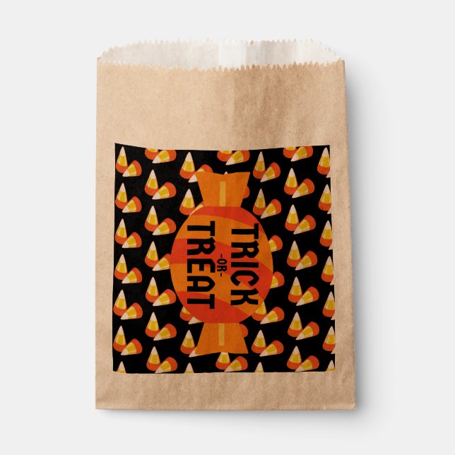 Sachets En Papier Halloween Corn Tricot Ou Traite (Devant)