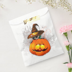 Sachets En Papier Halloween Cute Kitty Witch et ami Citrouille
