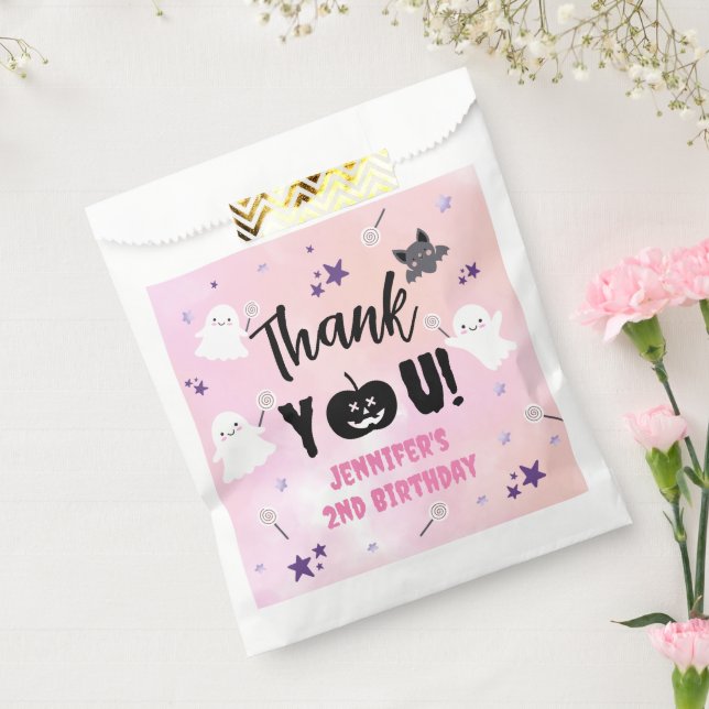 Sachets En Papier Halloween fête d'anniversaire rose fille mignonne  (Scellé)