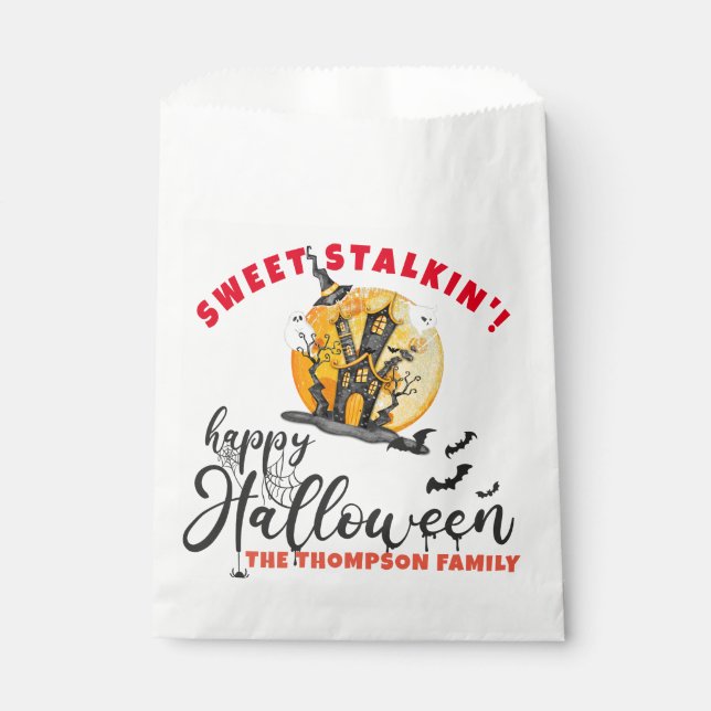 Sachets En Papier Halloween Ghost Sweet Stalking Trick Treat Goodies (Devant)