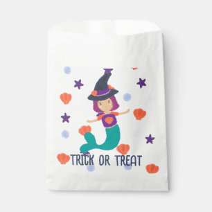 Sachets En Papier Halloween Pastel Mermaid sorcière dans le Casquett