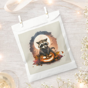 Sachets En Papier Halloween Raccoon aquarelle