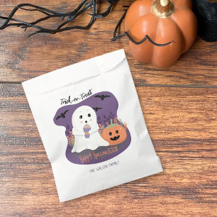 Sachets En Papier Halloween Trick-or-Treat Ghost Candy Favor Bags