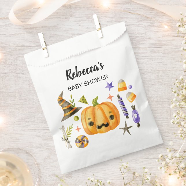 Sachets En Papier Halloween Un Petit Baby shower Citrouille Boo (Coupé)