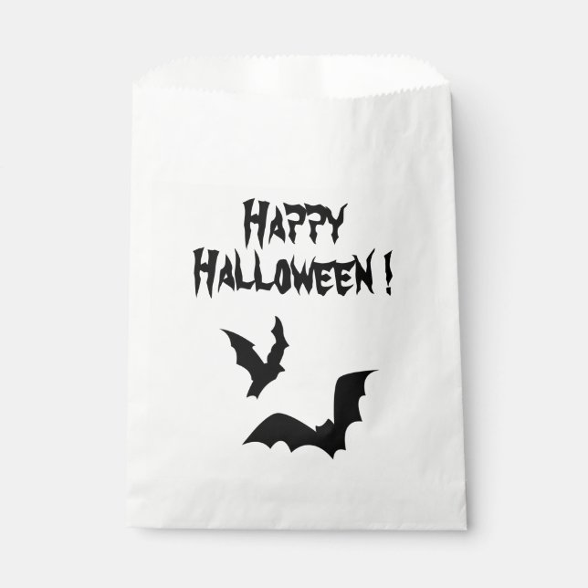 Sachets En Papier Happy Halloween Bats Favor Bag (Devant)