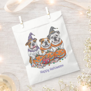 Sachets En Papier Happy Halloween Citrouille anglais Bulldogs