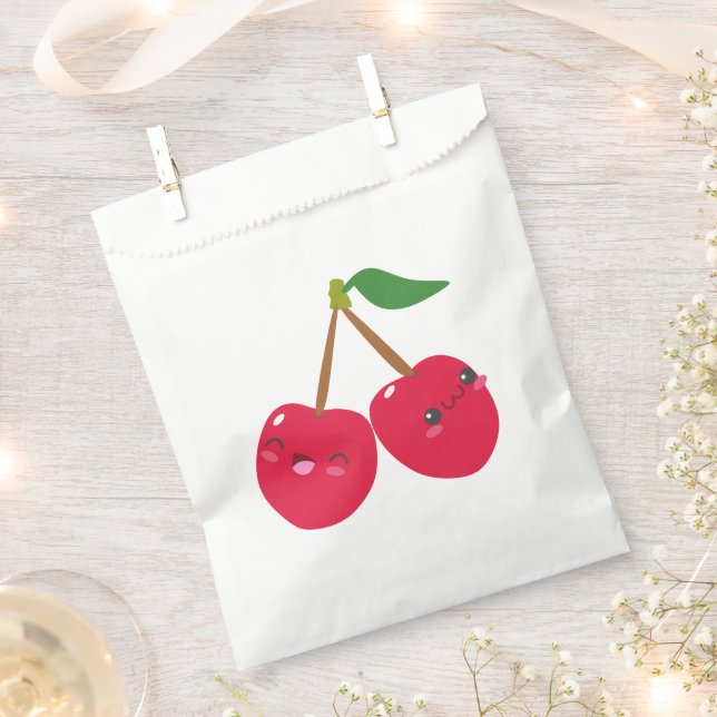 Sachets En Papier Happy Smiling Kawaii Cherry Fruit (Coupé)