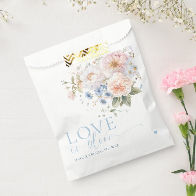 Sachets En Papier Hargrove Blue Floral Amour Dans La Fête des mariée (Scellé)