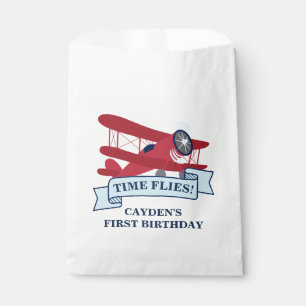 Sachets En Papier Heure Vol Red Avion Anniversaire