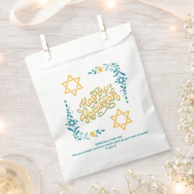 Sachets En Papier HEUREUX HANOUKKA Chanukah (Coupé)
