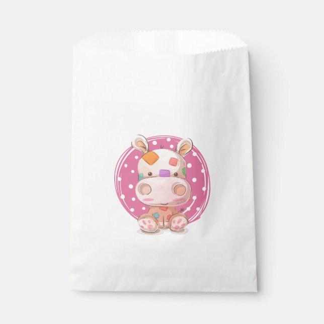 Sachets En Papier Hippo Patchwork rose (Devant)