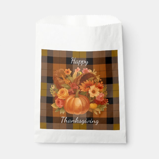 Sachets En Papier Hiver Thanksgiving Cornucopia (Devant)