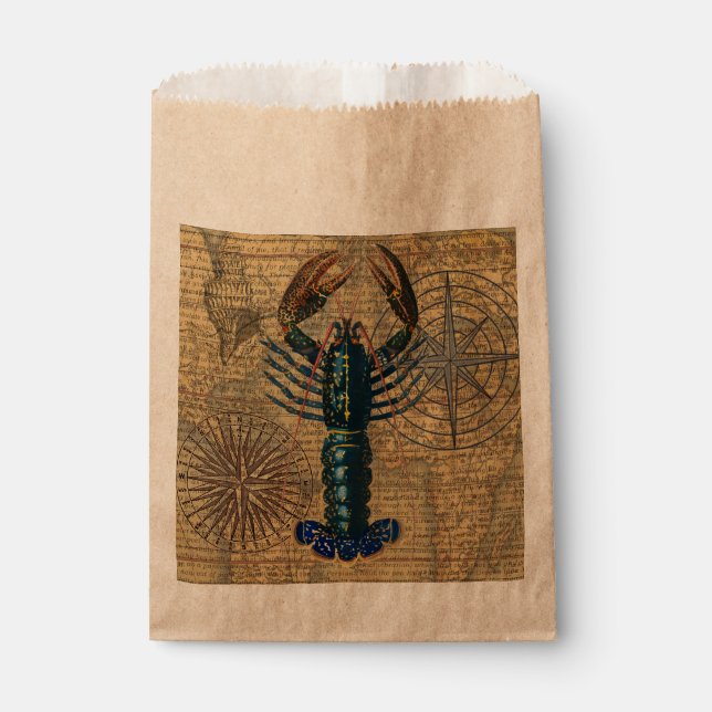Sachets En Papier Homard Coquillages Fruits de mer Maine Classique O (Devant)