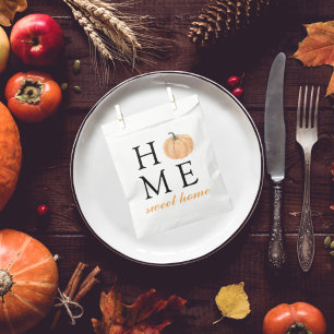 Sachets En Papier Home Sweet Home   Citrouille orange   Saison autom