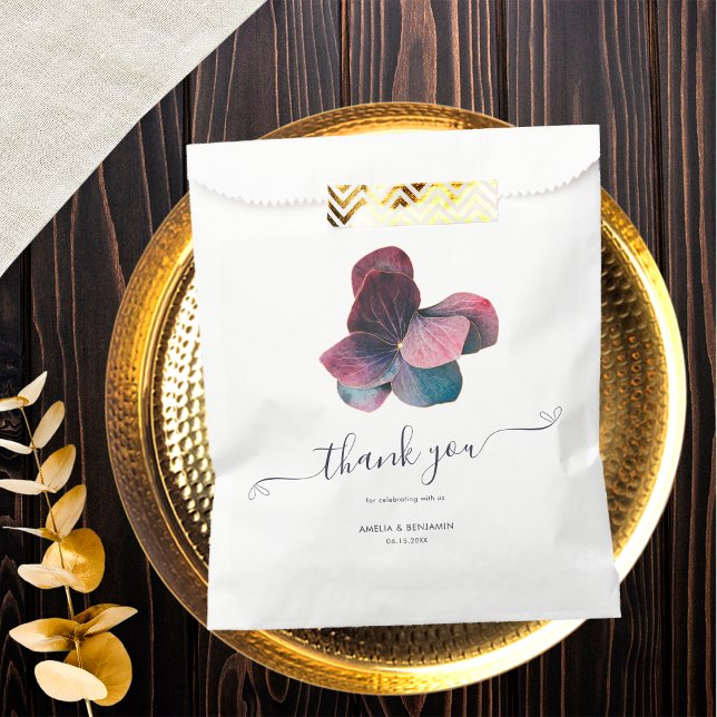 Sachets En Papier Hortensias Mariage Or Bleu Lavande Violet (Créateur téléchargé)