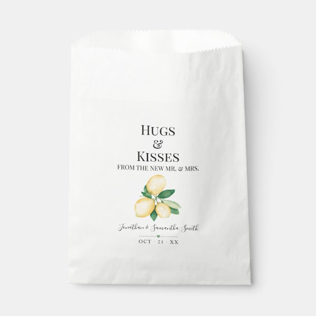 Sachets En Papier Hugs & Kisses de la nouvelle Fête des mariées Mme  (Devant)