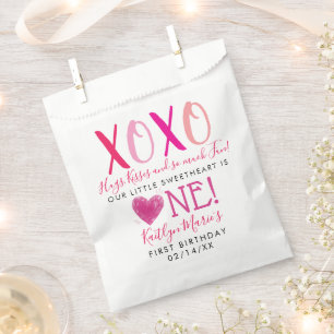 Sachets En Papier Hugs & Kisses (XOXO) Valentine's Day 1st Birthday