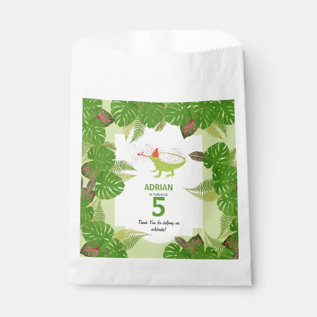 Sachets En Papier Iguana Lizard Fête Animaux Fête Anniversaire (Devant)