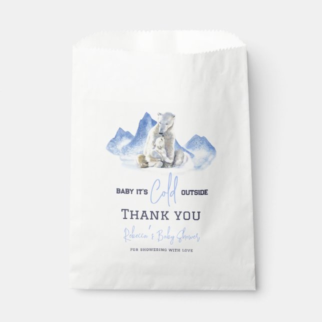 Sachets En Papier Il fait froid à l'extérieur du Baby shower d'ours  (Devant)