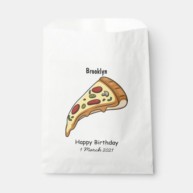 Sachets En Papier Illustration de la pizza (Devant)