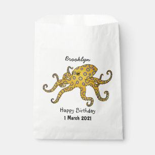Sachets En Papier Illustration de poulpe à anneau bleu