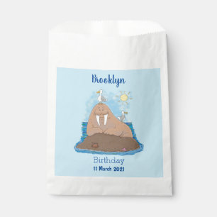 Sachets En Papier Illustration drôle de morse joyeux