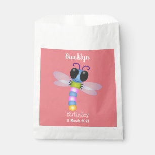 Sachets En Papier Illustration d'une libellule bleu et rose