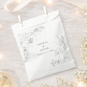 Sachets En Papier Illustration florale botanique Mariage Favor Sac