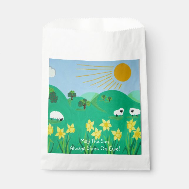 Sachets En Papier illustration pittoresque amusante de moutons migno (Devant)