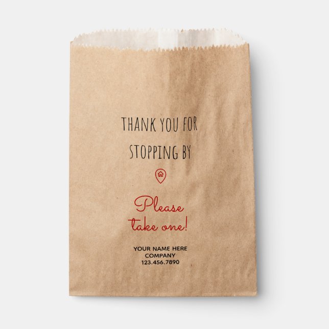 Sachets En Papier Immobilier Open House Takeaway S'il vous plaît pre (Devant)