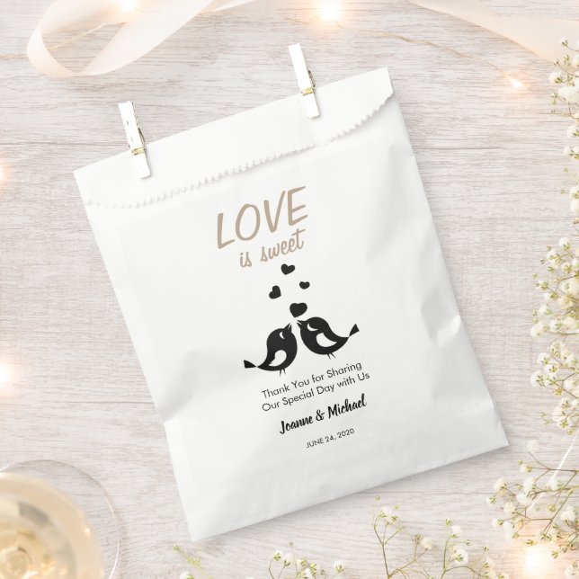 Sachets En Papier Inséparables L'amour est Merci doux mariage (Coupé)