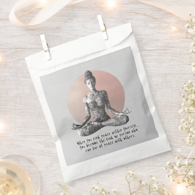 Sachets En Papier Instructeur de méditation Yoga Reiki Master Lotus  (Coupé)