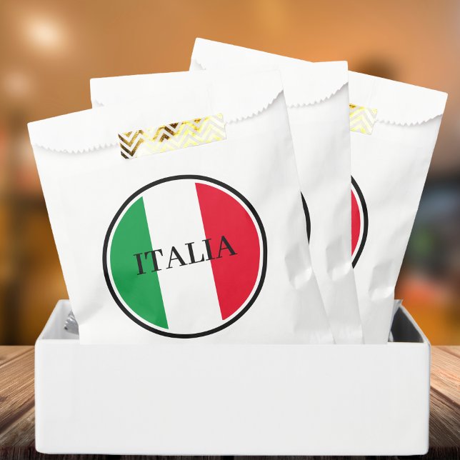 Sachets En Papier Italie Drapeau italien Rouge Blanc Vert Italia (Italy Italian Flag Red White Green Italia Favor Bag)