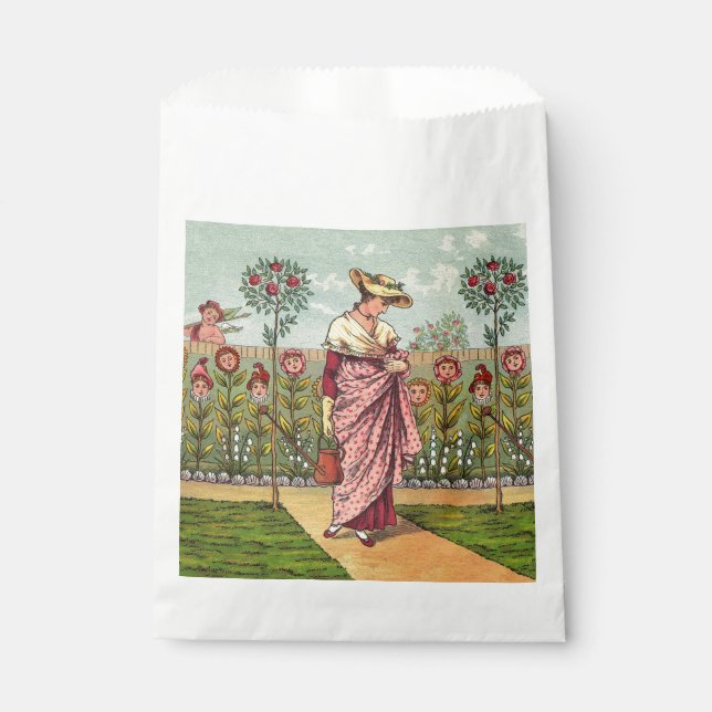 Sachets En Papier Jardin Cultivation Flower Woman Art Antique (Devant)