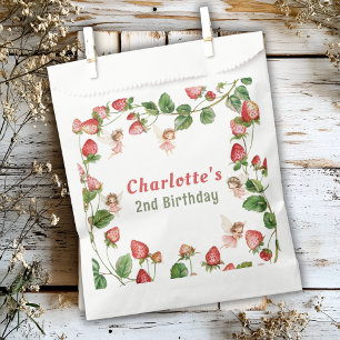 Sachets En Papier Jardin de fées enchanté à la fraise anniversaire 