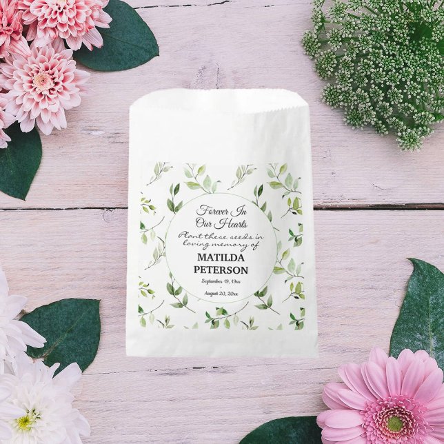 Sachets En Papier Jardin vert Feuille Memorial Seed Packet (Créateur téléchargé)