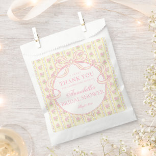Sachets En Papier Jaune Vintage Fantaisie Floral Dessert de Mariage