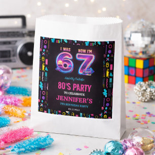 Sachets En Papier J'avais 6 ans Maintenant j'ai 7 ans Rétro Néon 7èm