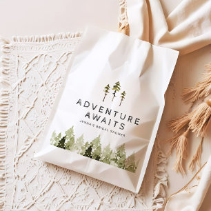 Sachets En Papier JENNA Rustic Watercolor Pine Tree Fête des mariées