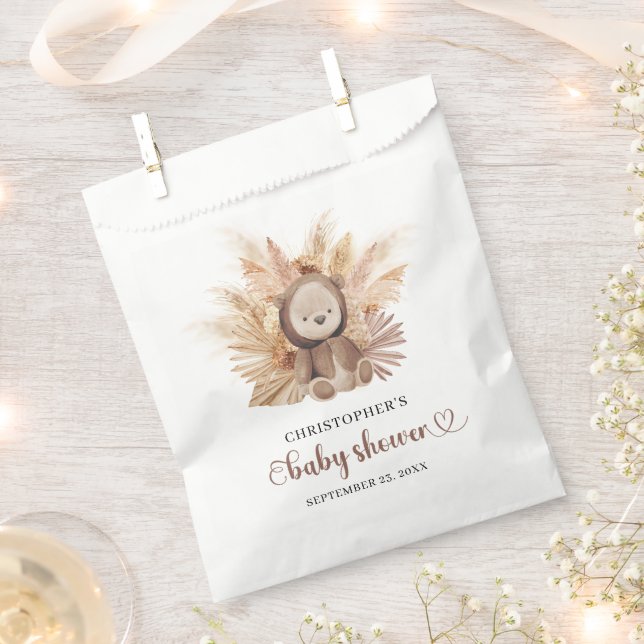 Sachets En Papier Joli bébé ours brun sweatshirt palmier tropical (Coupé)