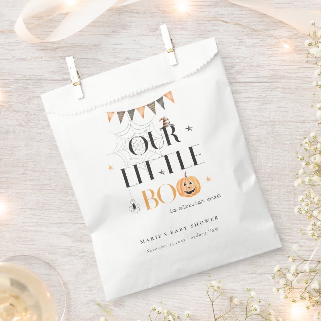 Sachets En Papier Joli Citrouille Halloween Baby shower Little Boo (Coupé)