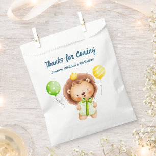 Sachets En Papier Joli Lion bébé, Merci Party