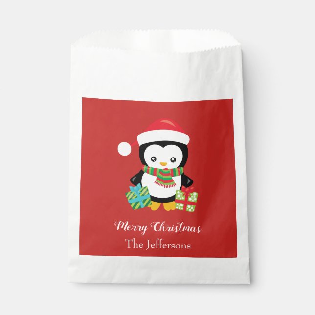 Sachets En Papier Joli Noël Pingin Joyeux (Devant)