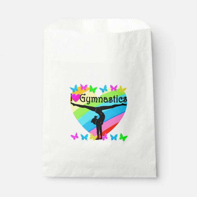 SACHETS EN PAPIER JOLIMENT J'AIME GYMNASTICS RAINBOW DESIGN (Devant)