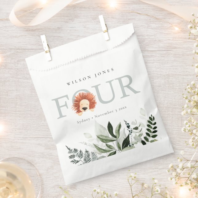 Sachets En Papier Jote Boho Lion Foliage 4e Baby shower (Coupé)