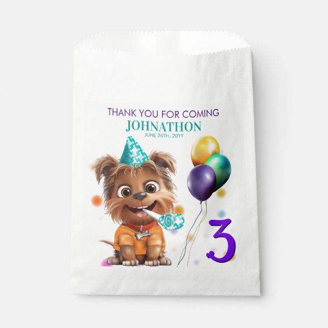 Sachets En Papier Jote Chien Chien Chien Chien Anniversaire (Devant)