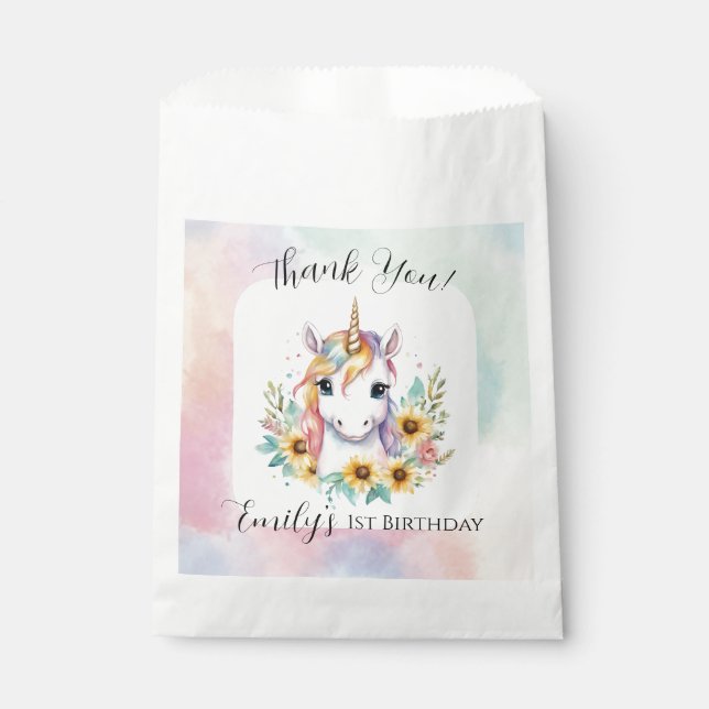 Sachets En Papier Jote Unicorn Tournesol Anniversaire (Devant)