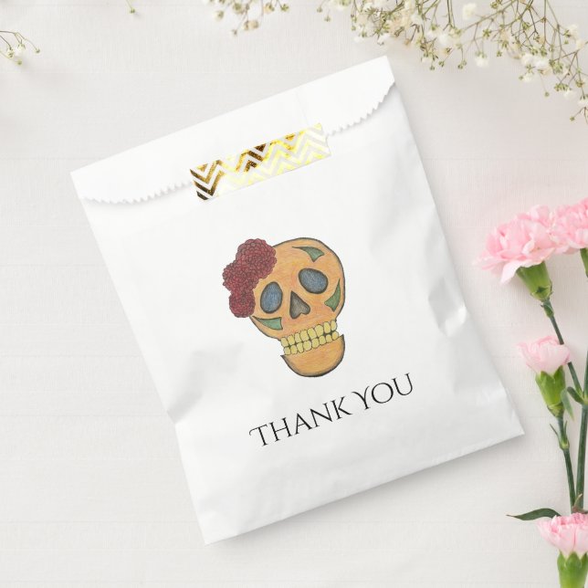 Sachets En Papier Jour gothique du crâne de sucre d'Halloween mort (Scellé)